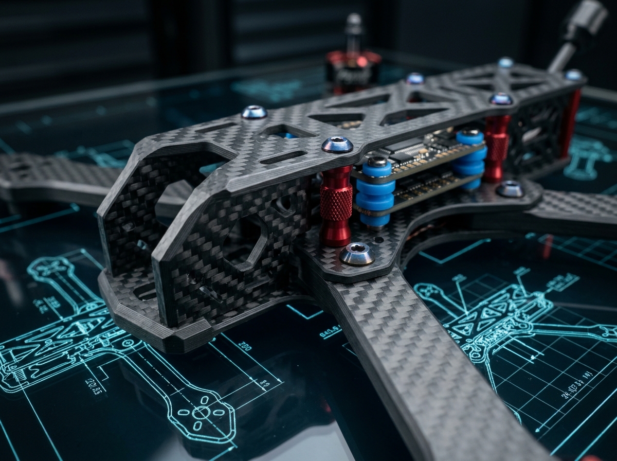 Custom Carbon Fiber Drone Airframe and Flight Controller Firmware Telemetry