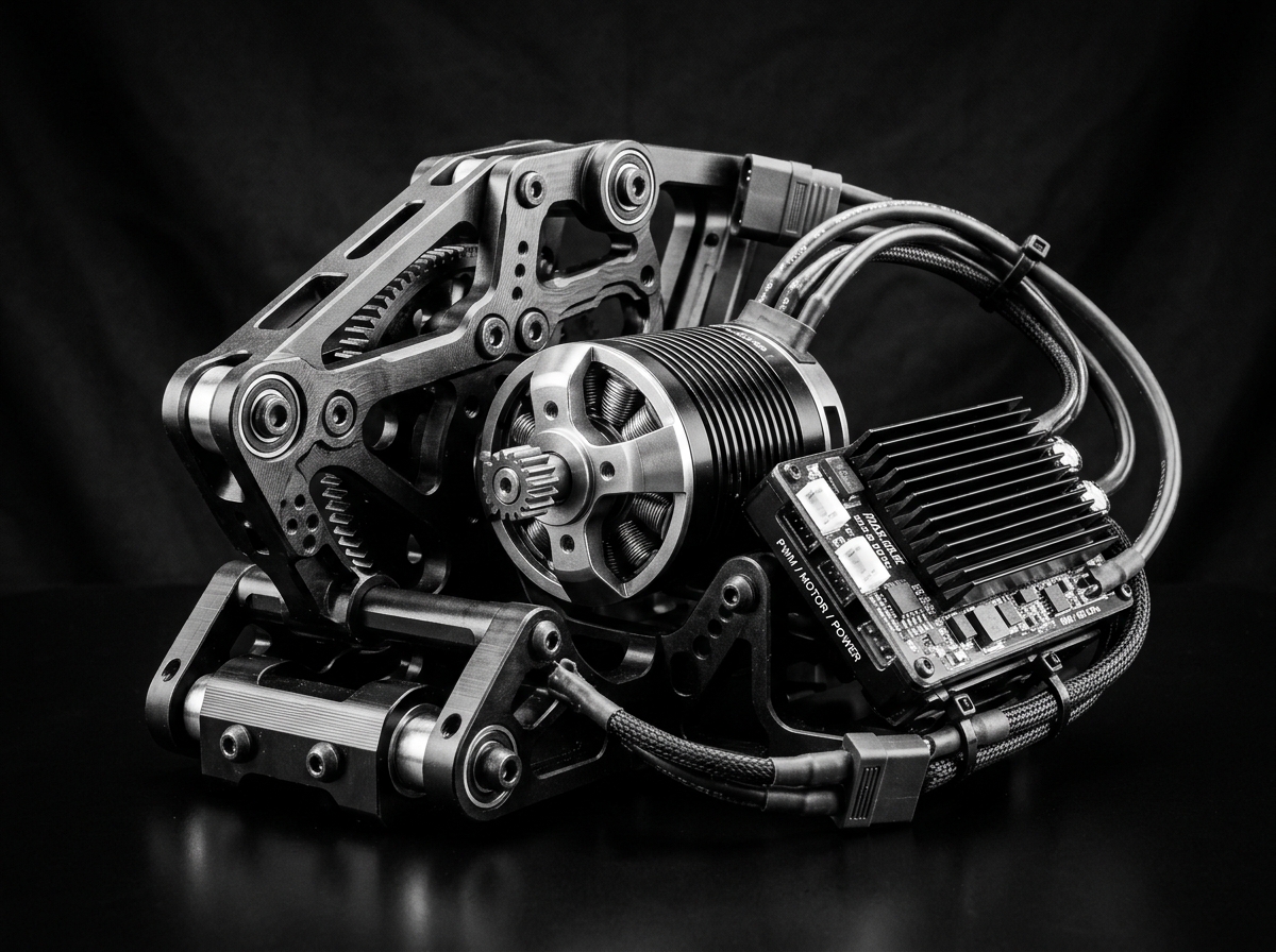 High-Torque Robotic Brushless Motor, Electronic Drivers and Custom Frame Chassis